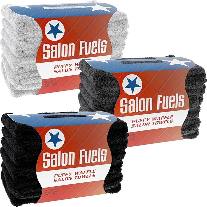 Salon Fuels Puffy Waffle Salon Towels, 50x90cm, 6/Pack