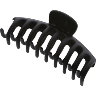 Hair Claw Clip Interlocking Teeth Black, 11cm