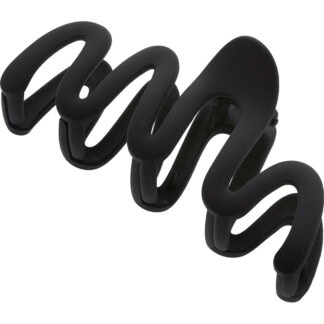 Hair Claw Clip Squiggly Black, 10.5cm