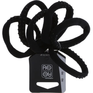 Hair Elastics with Strass Black, 3cm, 6/Pack