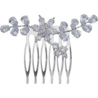 Bridal Hair Comb with Medium Zircon Drops