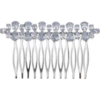 Bridal Hair Comb with Small & Big Drops Zircon