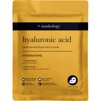 Maskology Professional Facial Sheet Mask – Hydrating Hyaluronic Acid, 1/Pack
