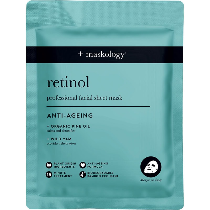Maskology Professional Facial Sheet Mask – Anti-Ageing Retinol, 1/Pack