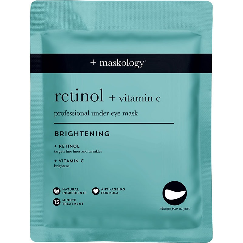 Maskology Professional Under Eye Mask – Brightening Retinol + Vitamin C, 6/Pack