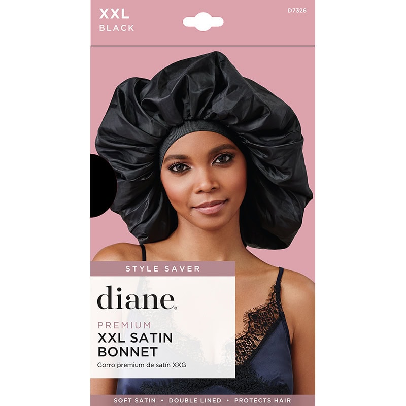 Diane Premium XXL Satin Bonnet, Black