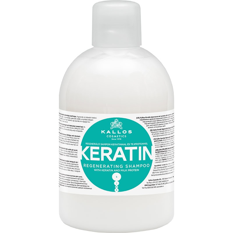 Kallos Keratin Regenerating Shampoo with Keratin & Milk Protein, 1 Litre