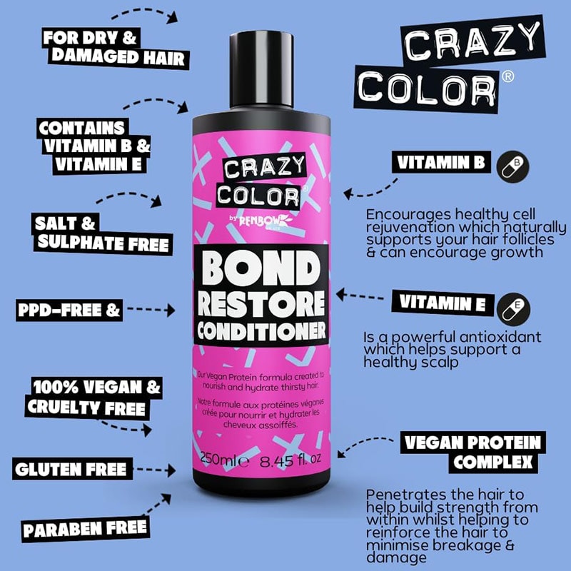 Crazy Color Bond Restore Conditioner, 250ml - Image 2