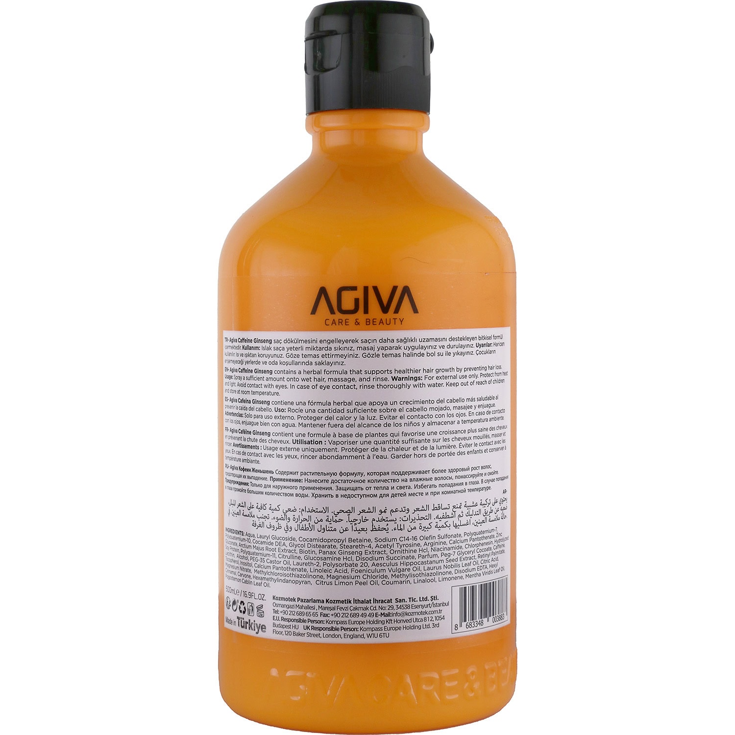 Agiva Caffeine Ginseng Pro Care Shampoo for Weak Hair Prone to Loss & Shedding - Image 2