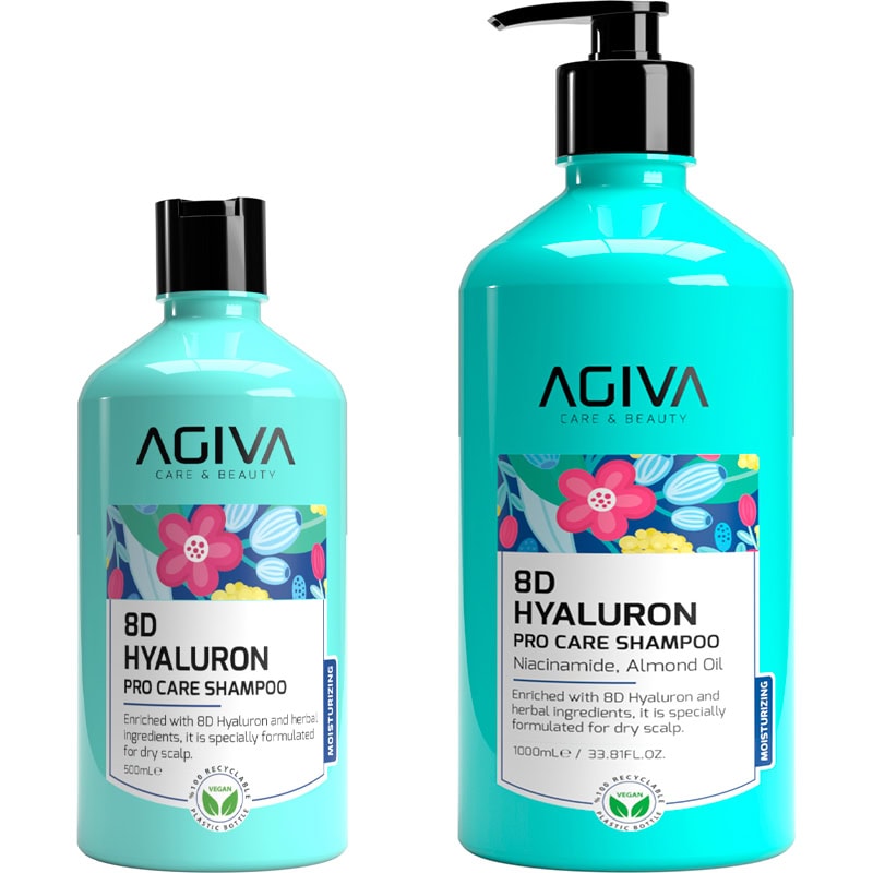 Agiva 8D Hyaluron Pro Care Shampoo for Dry, Weak & Brittle Hair & Scalp