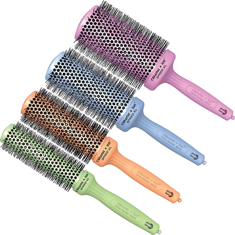 Olivia Garden Ceramic & Ion Speed XL Long Barrel Blossom Brush Collection