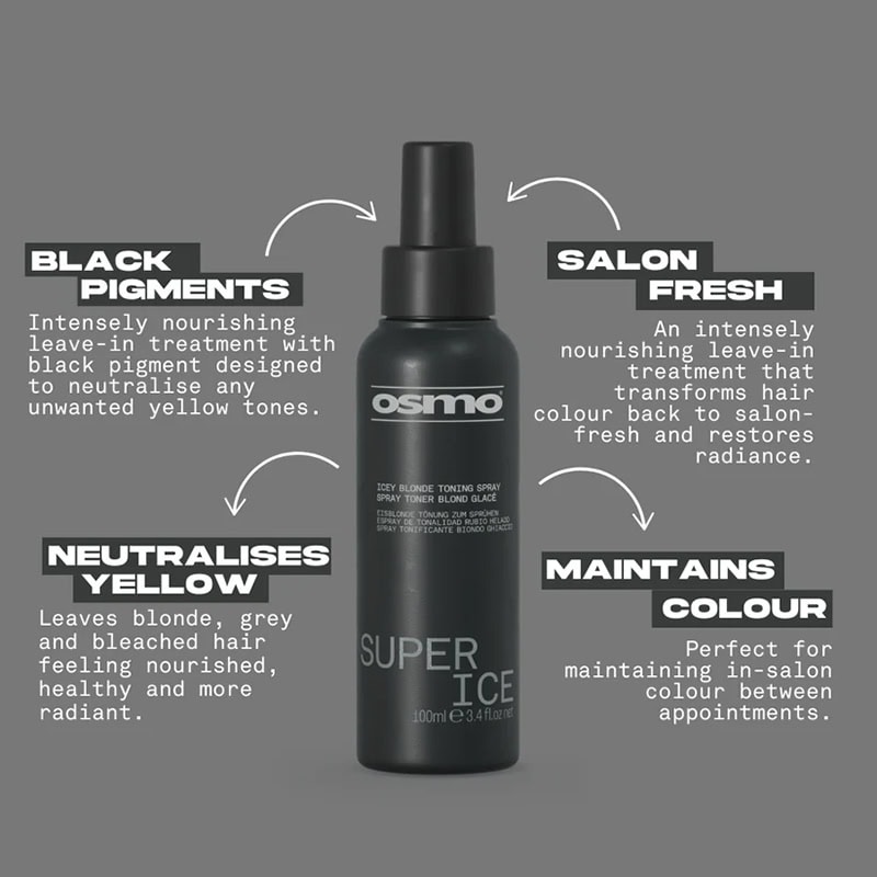 OSMO Super Ice Icey Blonde Toning Spray, 100ml - Image 3